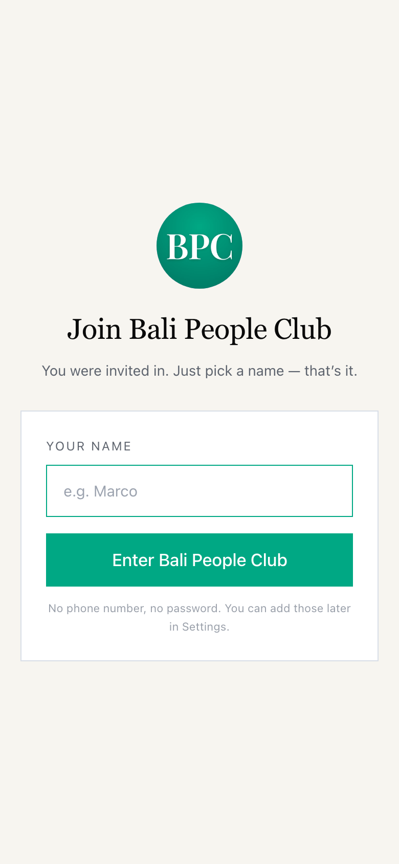 Join with just a name